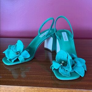 Wore once Steve Madden Teal Floral Heels
